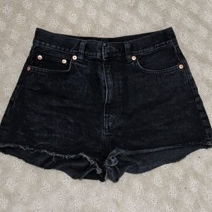 Monki black denim shorts